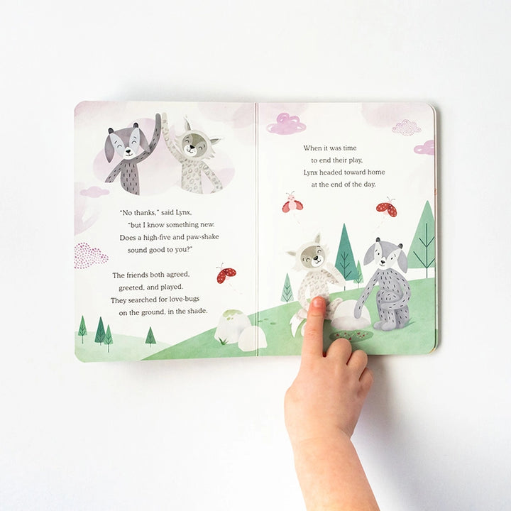 Lynx's Self Expression Plush Snuggler Set  includes 2 emotional learning books