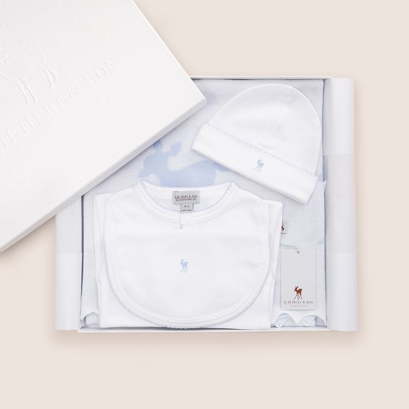 Luxury Baby Fawn Gift Set, Luxury Baby Shawl And Baby Clothing Set