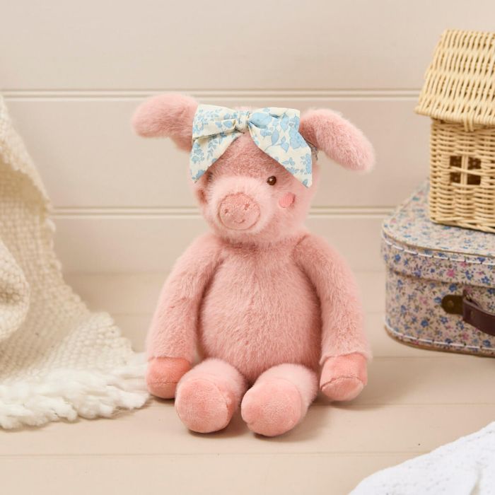 soft pink pig with chitz hairband