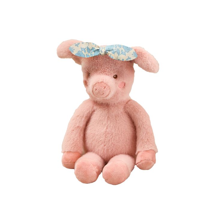 soft pink pig with chitz hairband