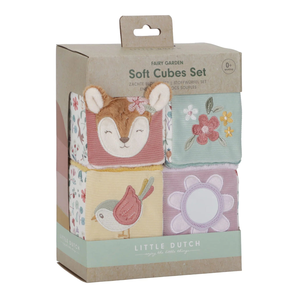 soft pastel blocks with deer, bird and flower design
