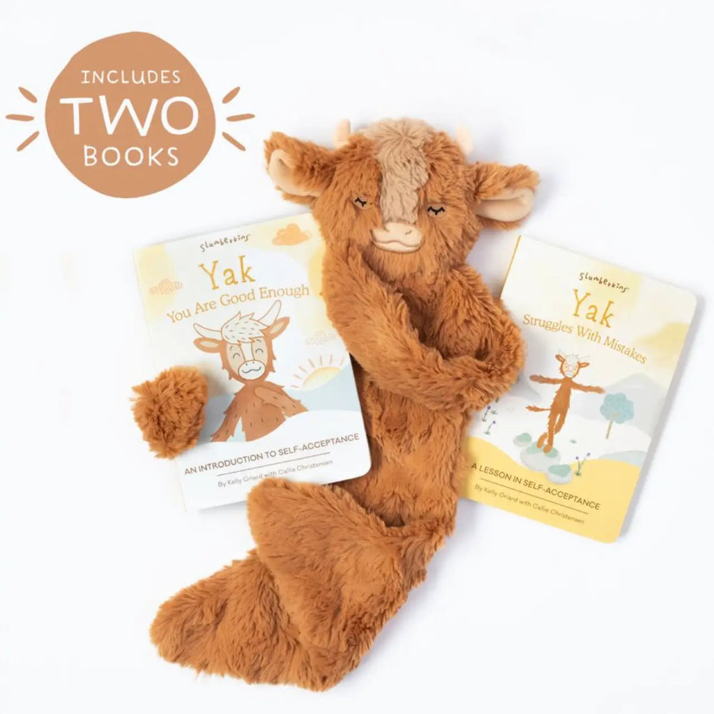 yak snuggler and two emotion books