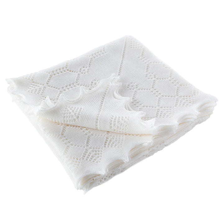 baby shawl white lacy design