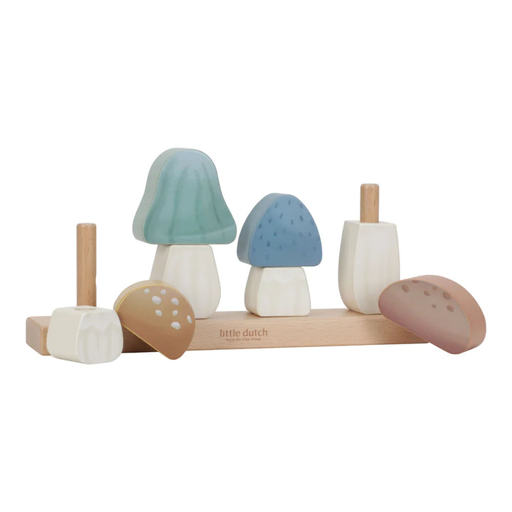 wooden mushroom stacking puzzle