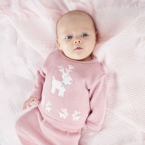 Pink Reindeer Christmas Baby Girl Outfit – Roo And Little Boo