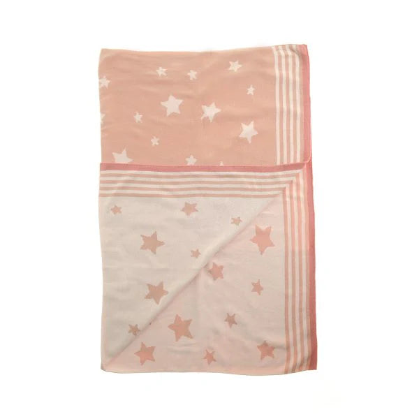 pink and cream soft baby blanket reversible