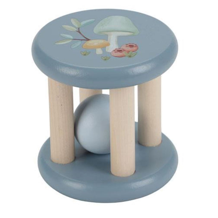 BLUE WOODEN ROLLER RATTLE