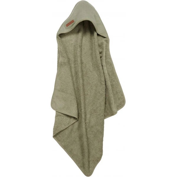 Little Dutch Baby Hooded Towel In Pure Olive
