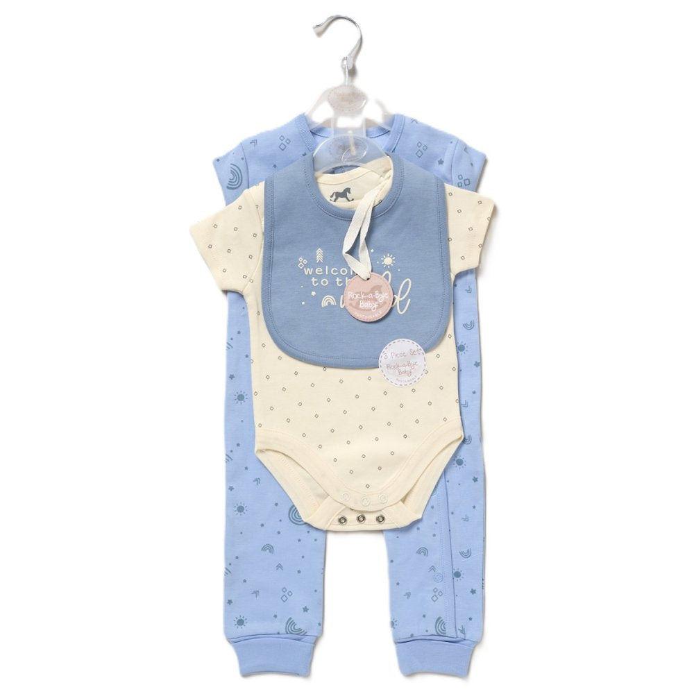 Welcome To The World, Sustainable Blue Baby Boy Clothing Set
