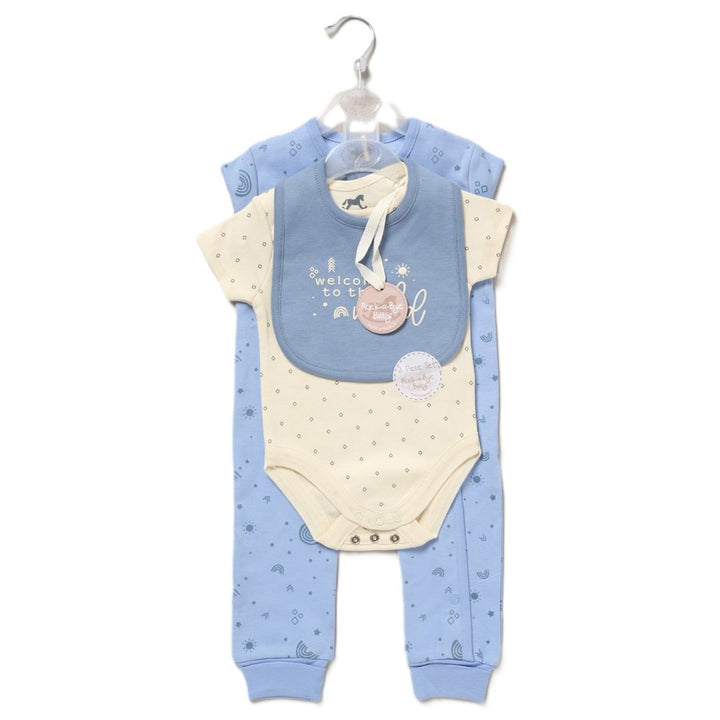 Welcome To The World, Sustainable Blue Baby Boy Clothing Set