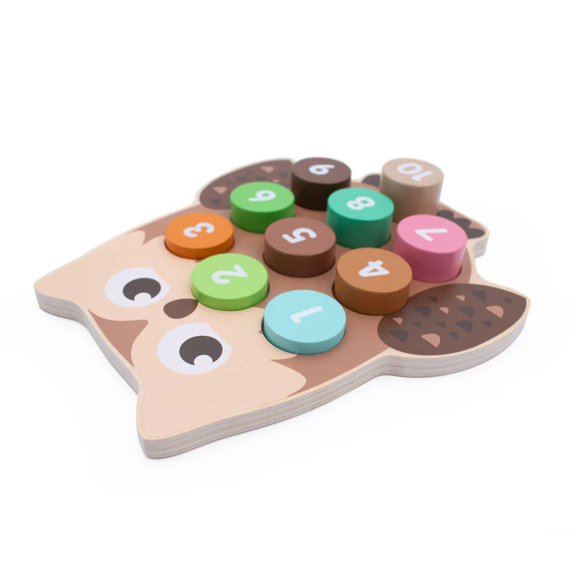 Owl wooden number puzzle