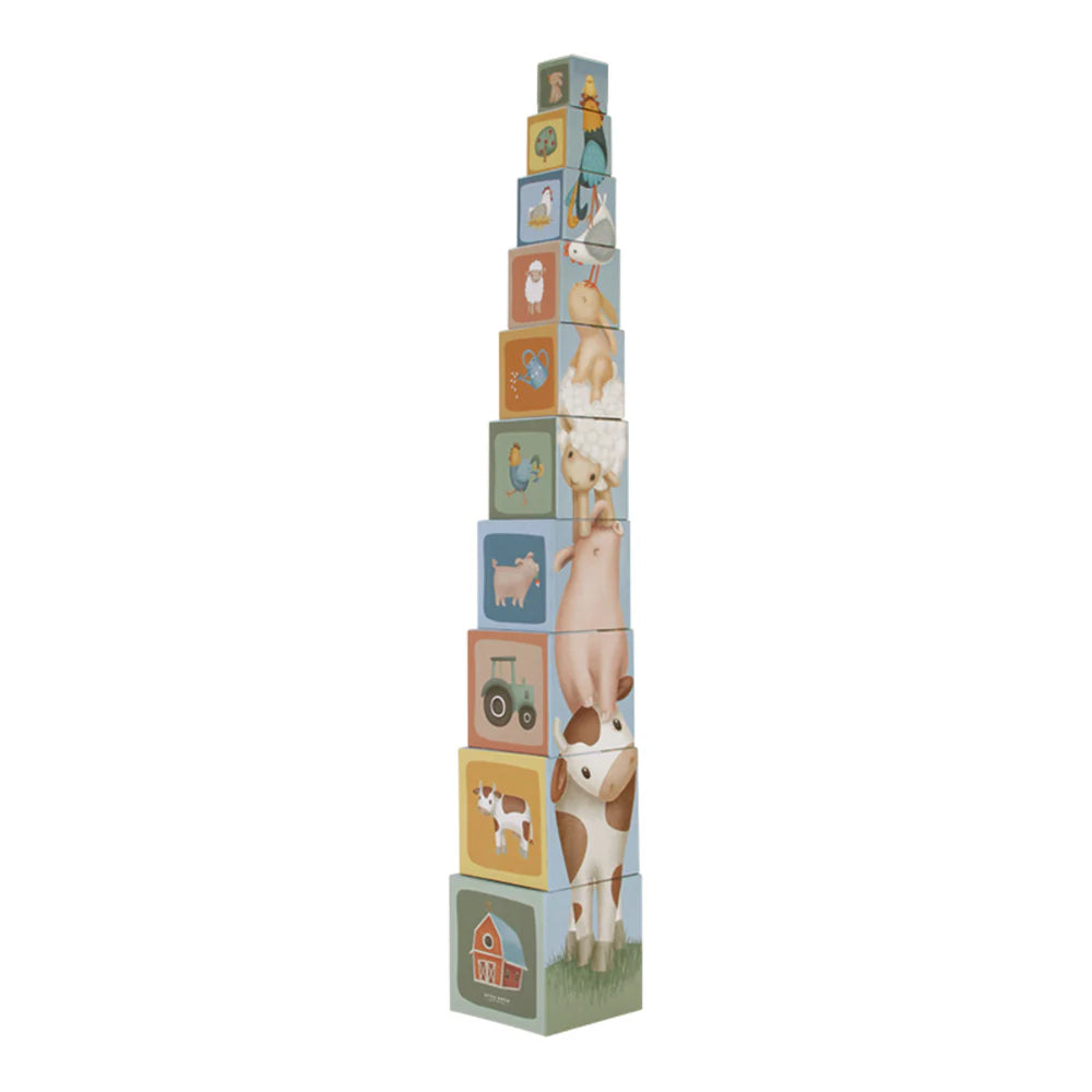Cardboard stacking blocks with farm animals