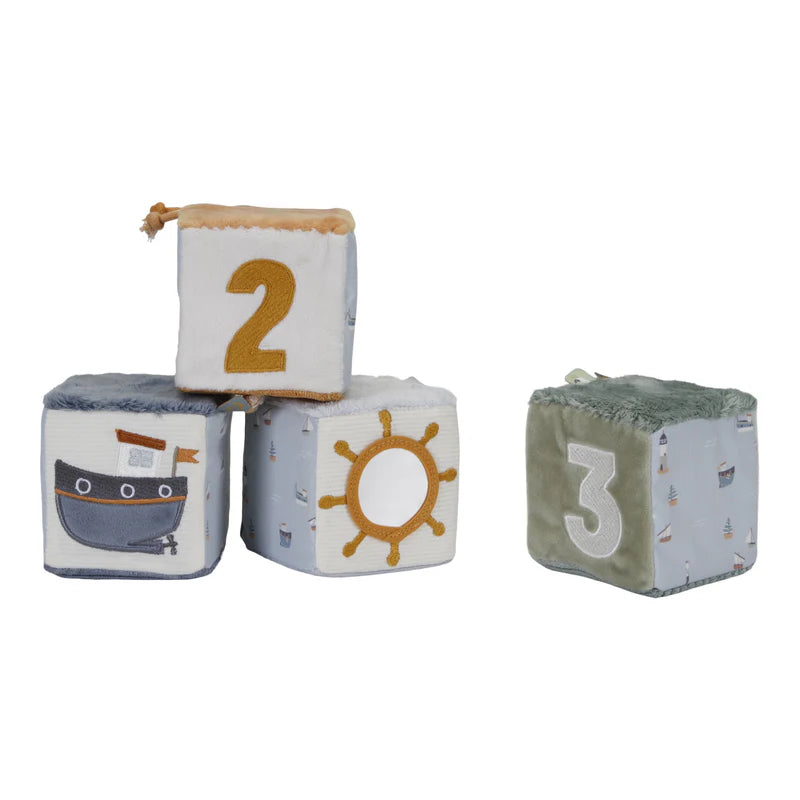 sailor themed 4 soft blocks , sensory fabrics