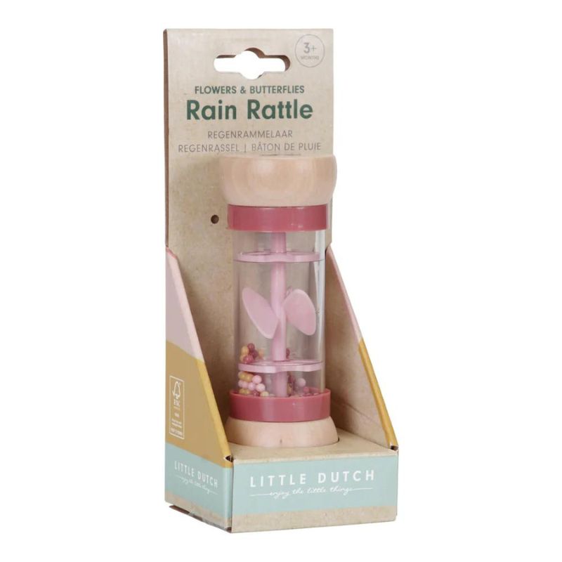 Pink baby rain rattle