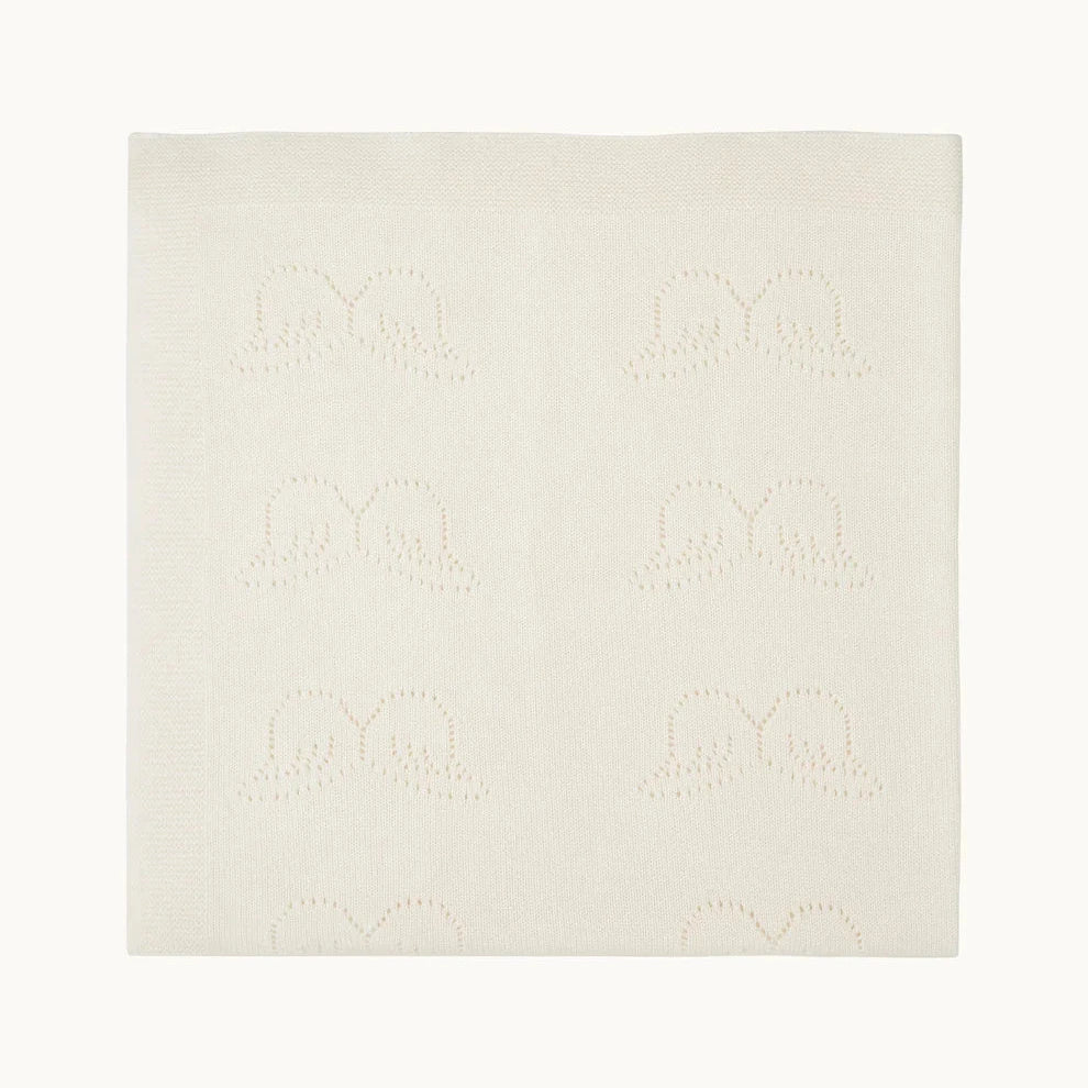 ivory cashmere baby blanket with angel wings