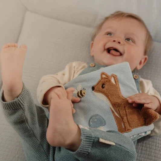 baby boy luxury baby hamper wioth luxury white clothing set, little dutch soft blocks with forest animals, little duct soft book with forest animals, organic baby bath, soft steiff teddy bear, baby white cute slippers