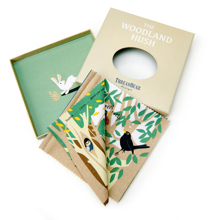 baby rag book with woodland story