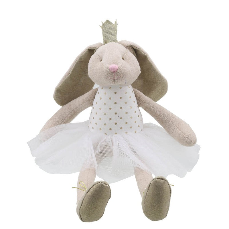 Soft Rabbit In A Tulle Skirt And Gold Shoes