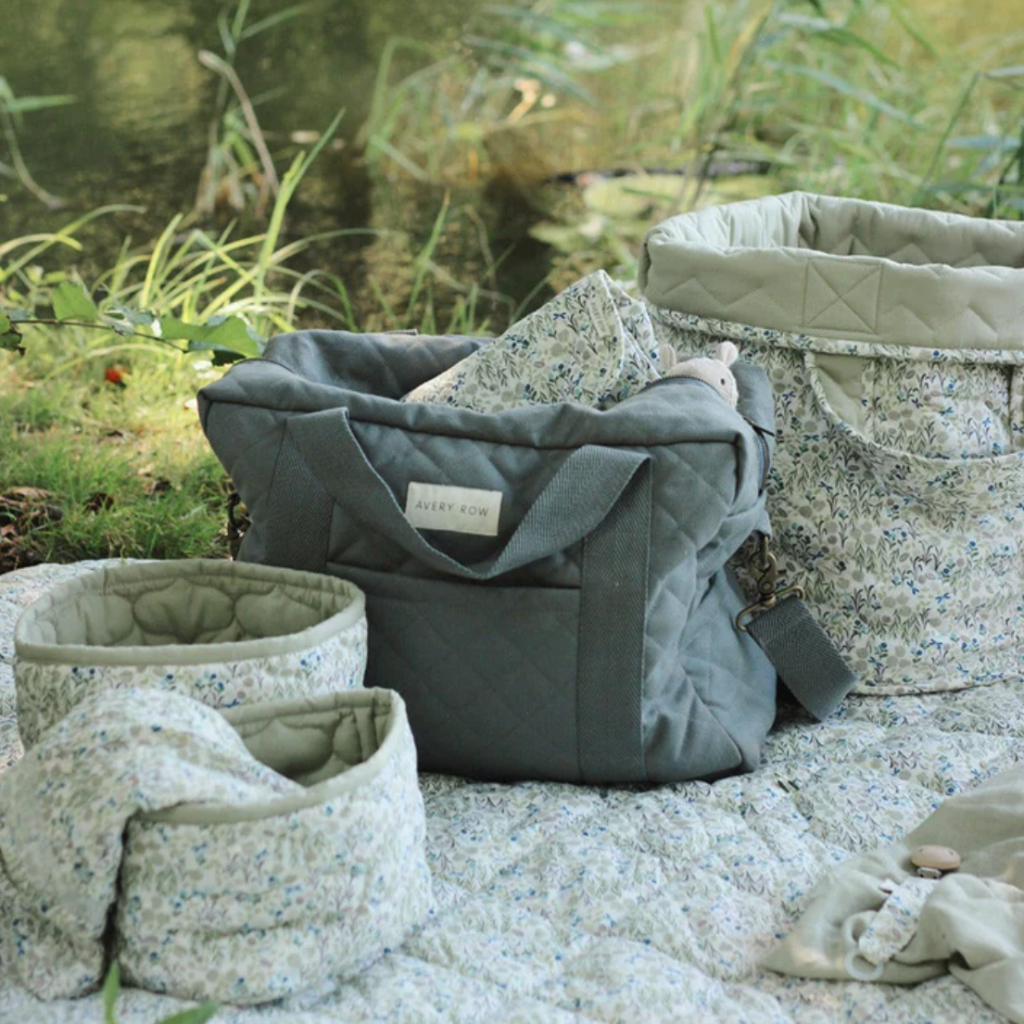 Flint grey organic baby changing bag
