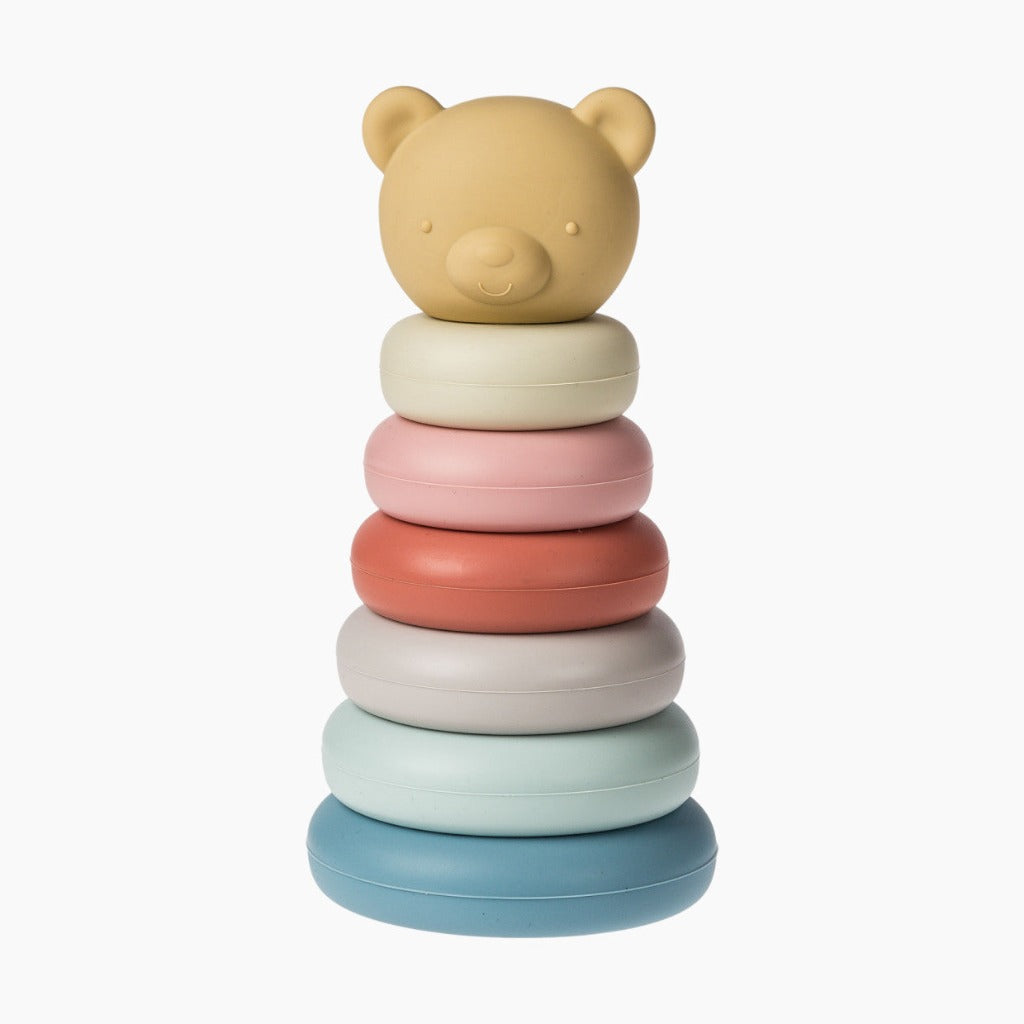 colourful silicon teddy stacking toy