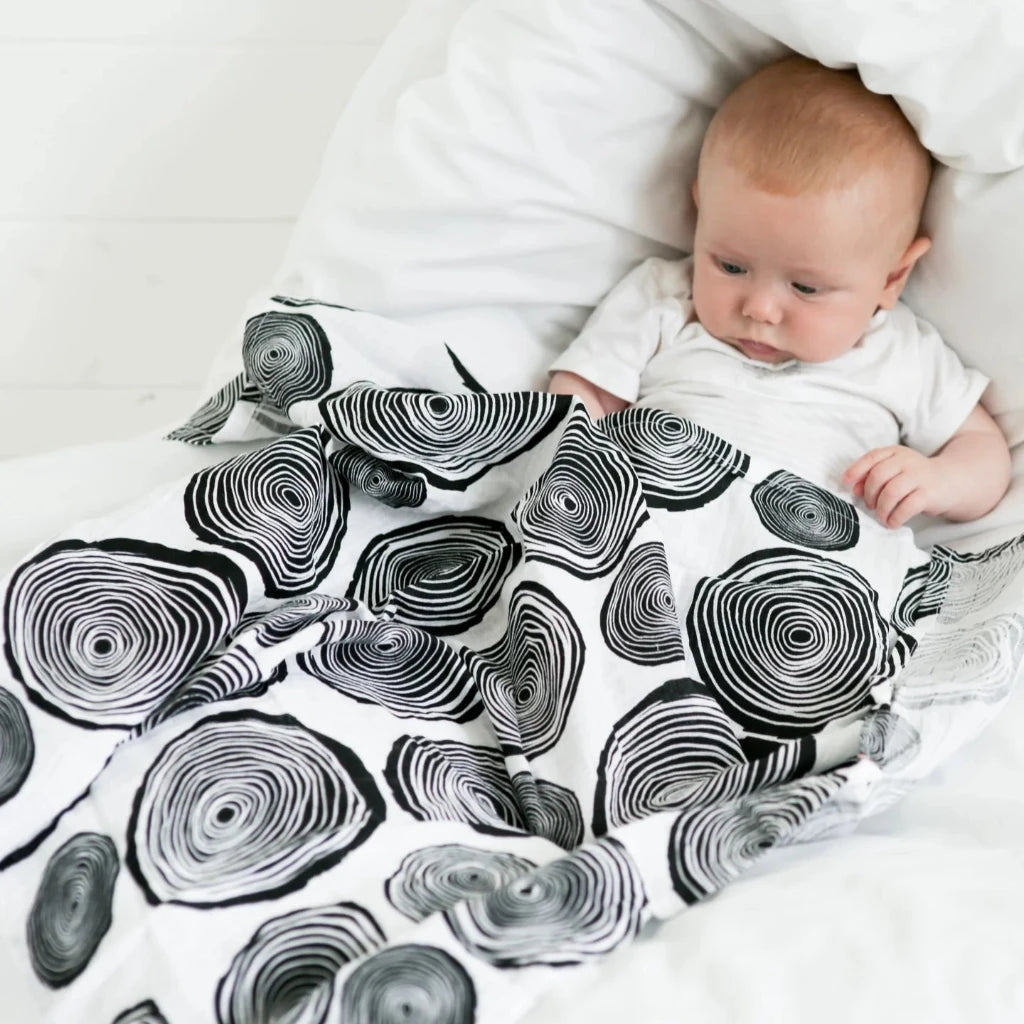 black and white sensory muslin