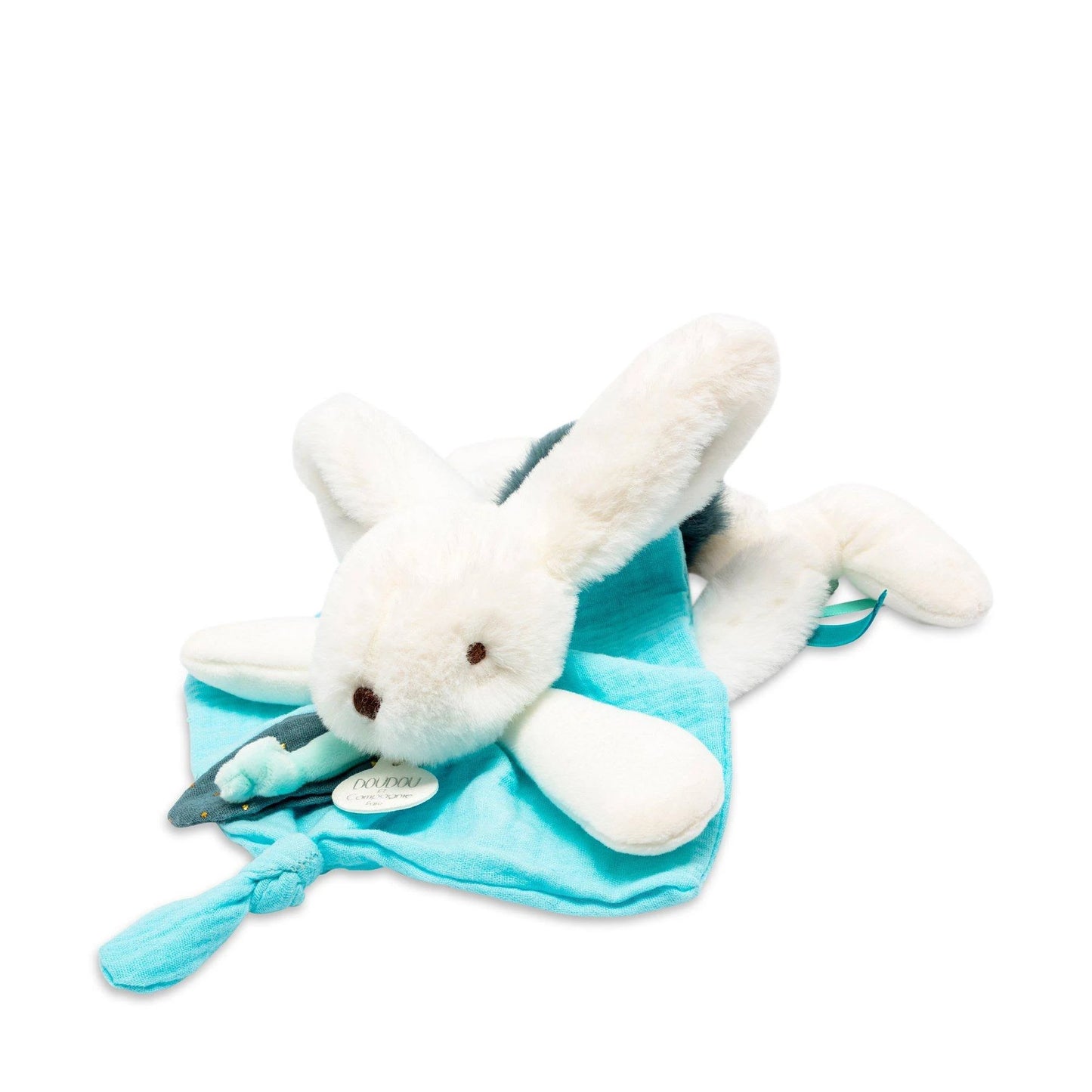 Baby Gift, Doudou Et Campagnie Happy Pop Lapin comforter In Petrol
