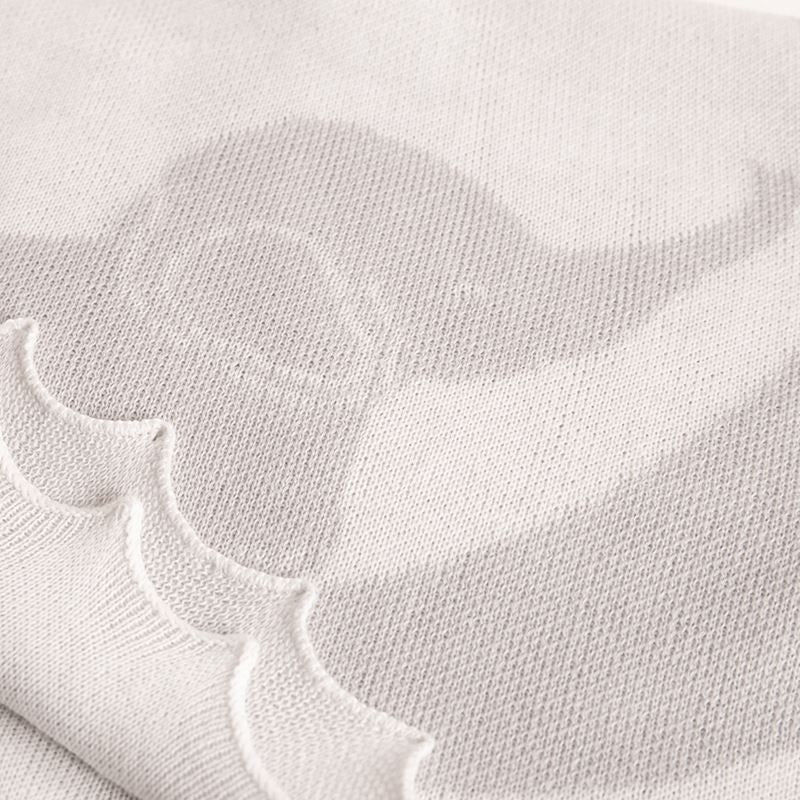 G H Hurt white and grey baby shawl in merino wool