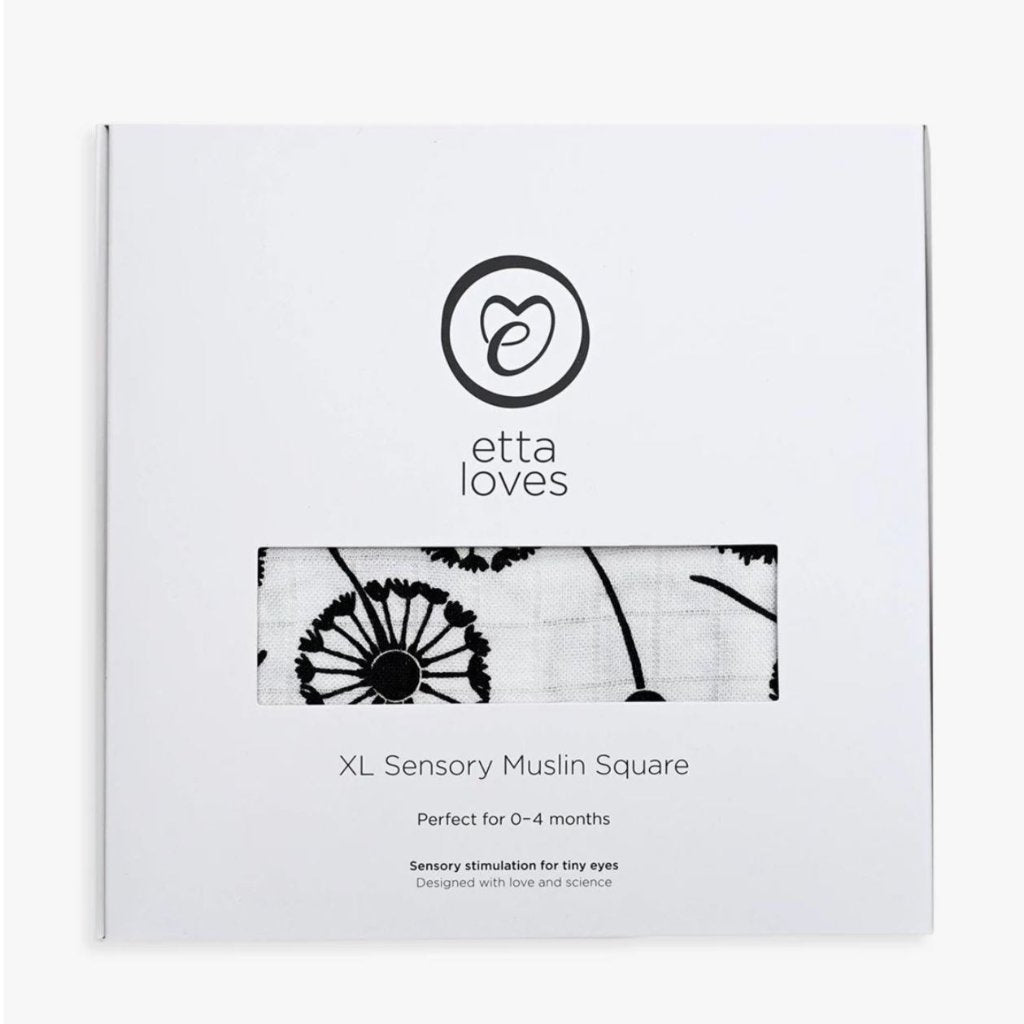black and white baby sensory muslin swaddle