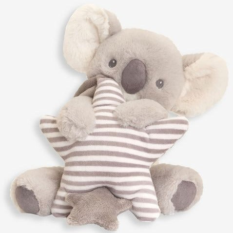 musical koala soft toy in grey and white