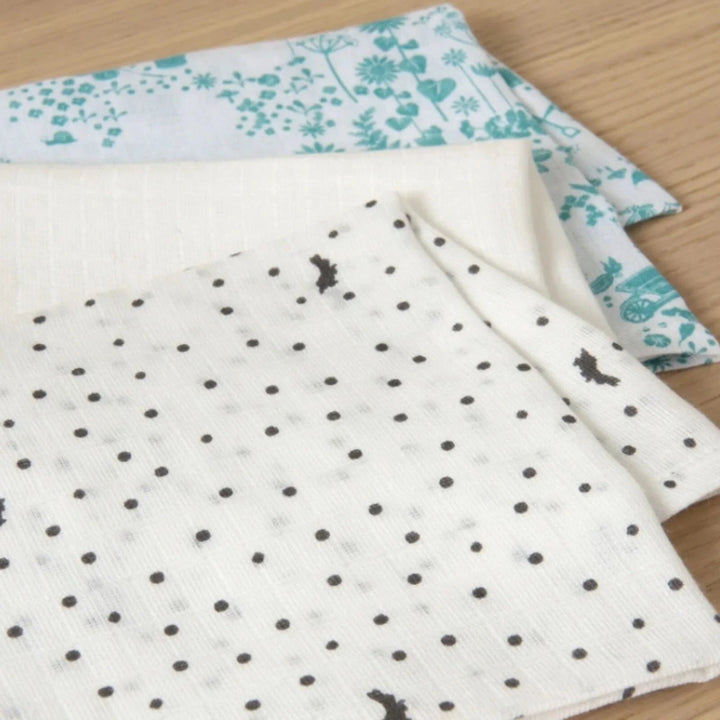 Gift set with soft toy and  three baby muslins in a Peter Rabbit in gift