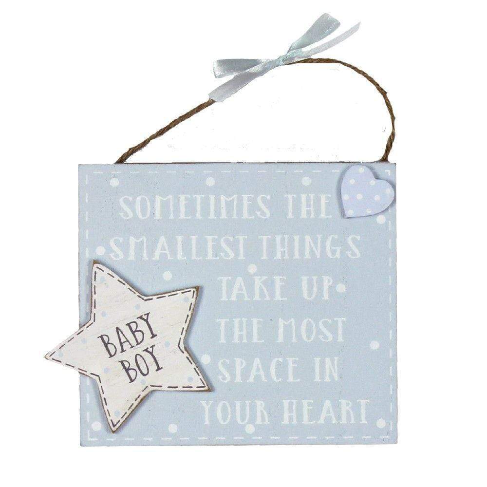baby boy blue nursery hanging plaque
