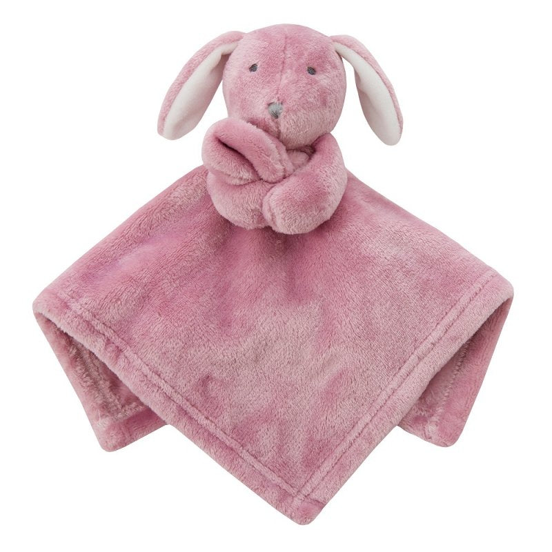 dusty pink bunny baby comforter
