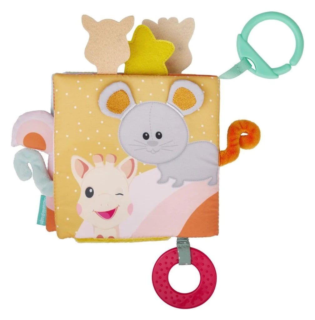 sophie la giraffe fabric baby book with lots of sensory areas