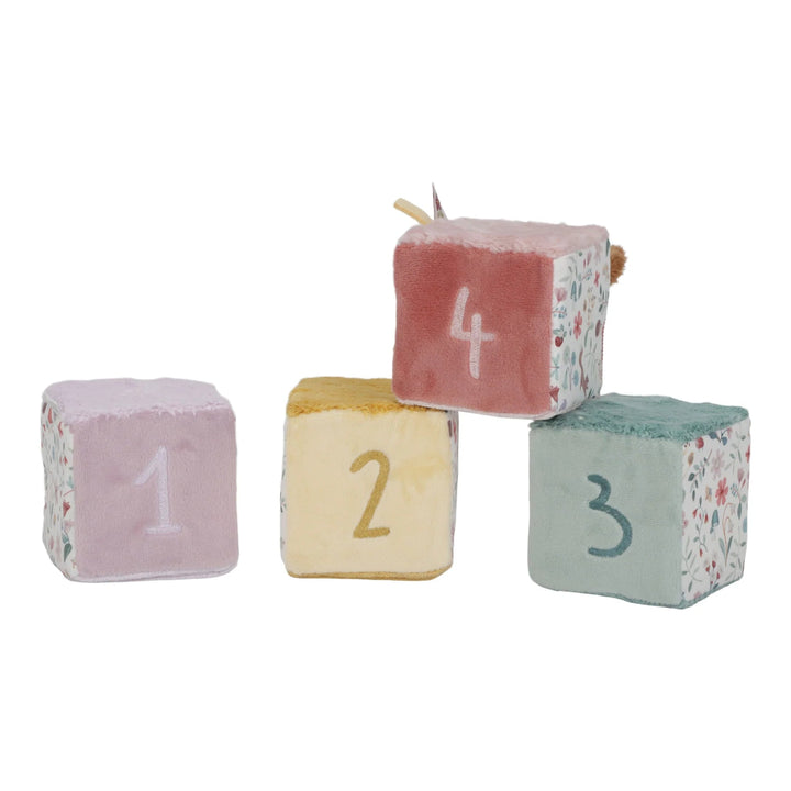 soft pastel blocks with deer, bird and flower design