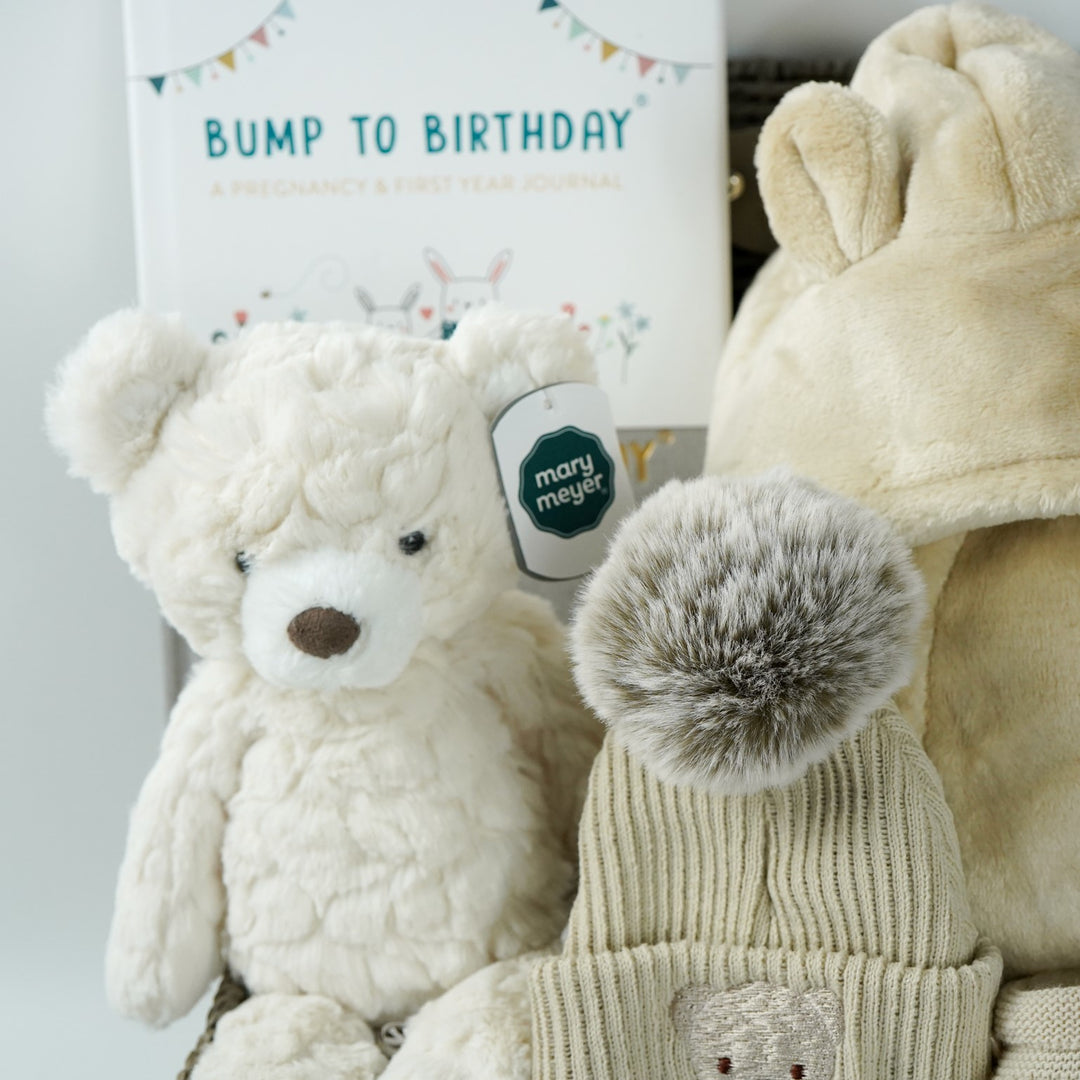 Mum To Be Hamper, Baby Shower Gift, Baby Dressing Gown, First Teddy, Pregnancy Journal