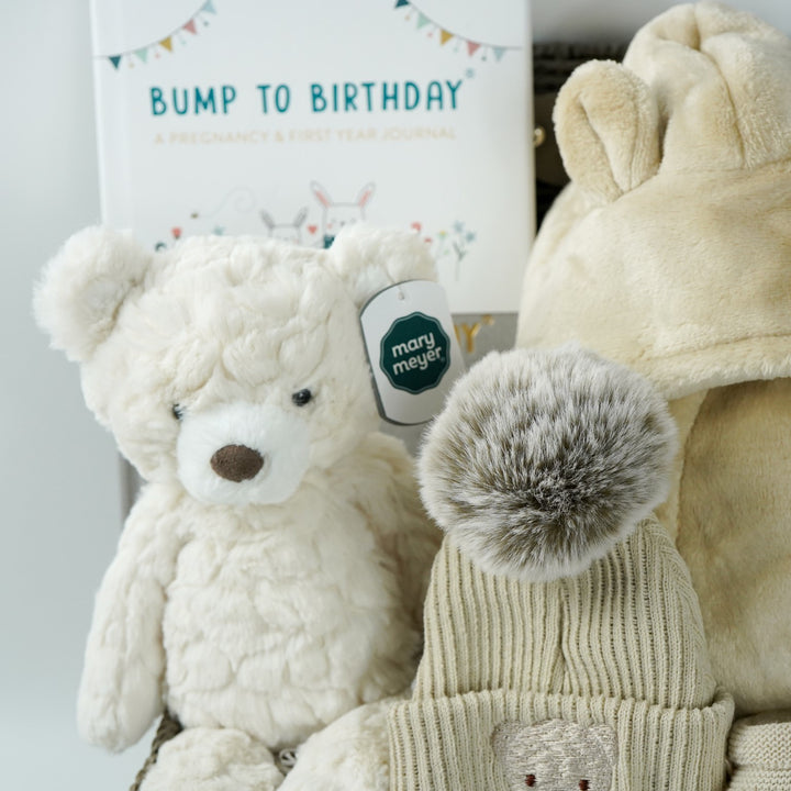 Mum To Be Hamper, Baby Shower Gift, Baby Dressing Gown, First Teddy, Pregnancy Journal
