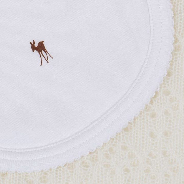 Luxury Baby Fawn Bib With White Picot Edging By  G.H.Hurt & Son