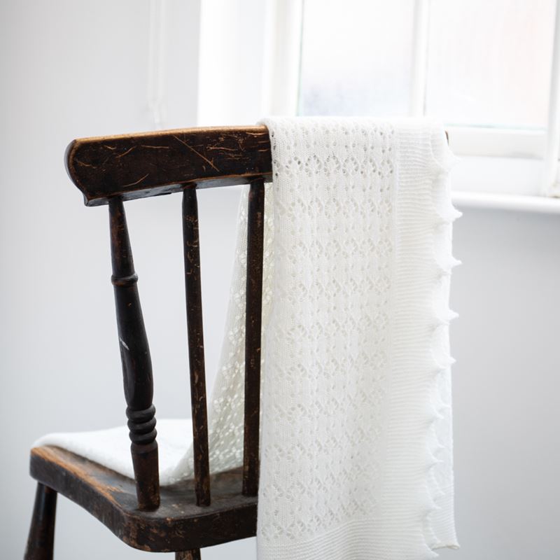 Cashmere Baby Blanket G H Hurt & Son, Baby Shawl, Luxury Christening Shawl Soft White