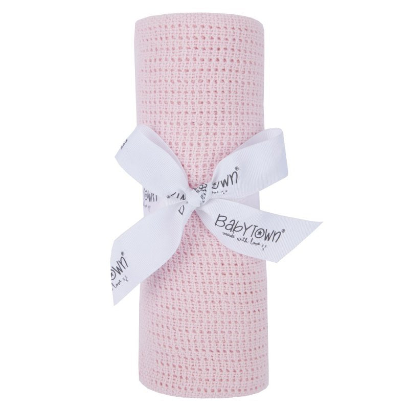 Pink Baby Blankets, Pink Cellular Blanket, Baby Girl Blankets