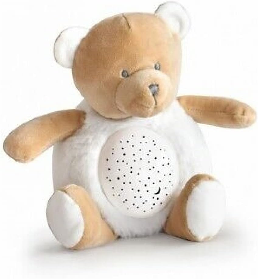soft teddy with white fluffy tummy and night light