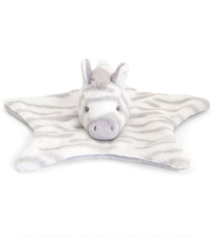 Keeleco Zebra Comforter, Personalisable Sensory Baby Gift