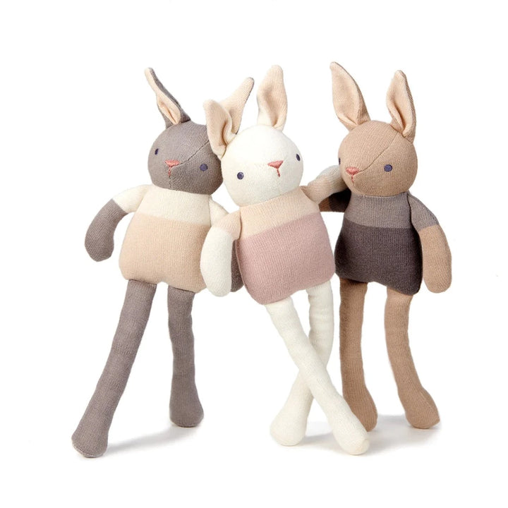 Grey bunny GOTS organic cotton, grey with peach and cream clothing