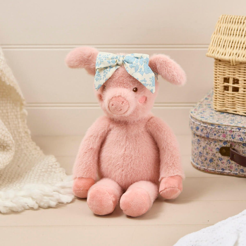 Luxury Farmyard Baby Hamper, Organic Cotton Clothing & Personalised Pig Comforter Set