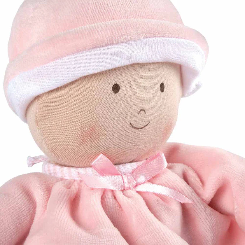 soft doll in pink and white