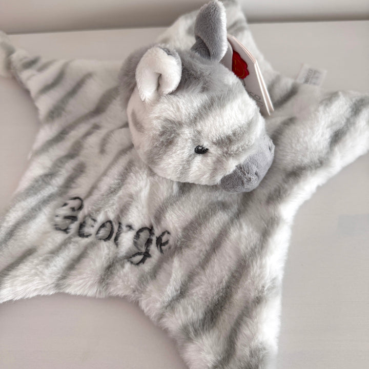 Keeleco Zebra Comforter, Personalisable Sensory Baby Gift