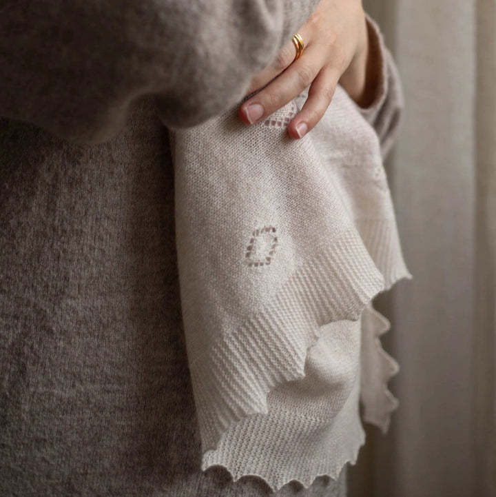 luxury cream baby shawl