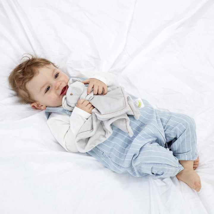 blue soft comforter with pppy head