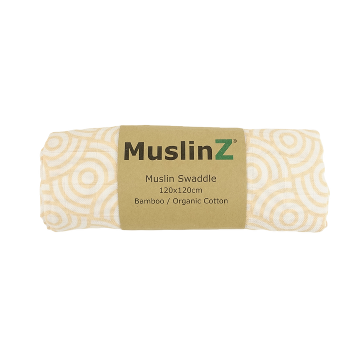 Bamboo & Organic Cotton Baby Swaddle, Gold