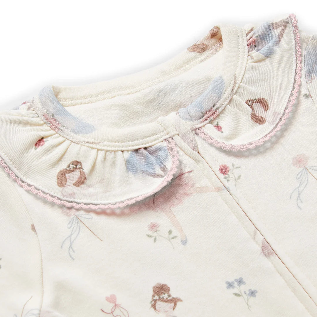 Ballerina baby sleepsuit in organic cotton 
