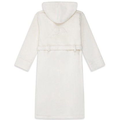 Luxury cream ladies robe with angel wing embossed on the back